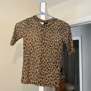 Cheetah print mesh top